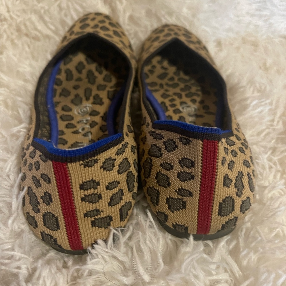 Rothy's Tan Women's Leopard Spotted Print Round Flats